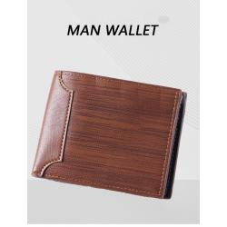 ZR730 Men Short Wallet Card Holder Card Positions Case Open Frosting Purse Retro Money Clip Billfold Dollars PU Open Wallet