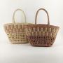 Custom 2024 Summer beach bag woven handmade straw bag bucket handbags for women ladies girls holiday bohemian
