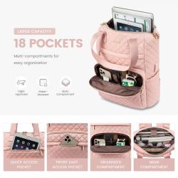 LOVEVOOK Laptop Backpack for Women 15.6 inch Quilted Tote Backpacks Cute Computer Work School Teacher Travel Backpack Bag Purse
