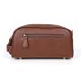 Premium leather travel pouch makeup bag toiletry bag customized with logo genuine leather men's cosmetic bag