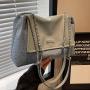 Casual soft leather large capacity versatile chain shoulder bag tote bag