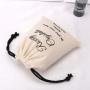 Custom Logo Printed Natural Muslin Packaging Bag Drawstring Organic Wedding Christmas Party Gift Storage Cotton Pouch