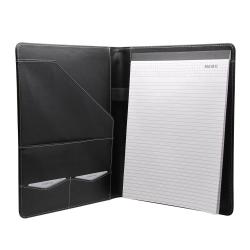 Black eco-frienly vegan leather portfolio file folder leather portfolio a4