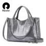 REALER wholesale ladies pu leather vegan bags fashion snake pattern shoulder crossbody bags hot sale women tote hand bags