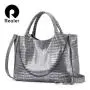 REALER wholesale ladies pu leather vegan bags fashion snake pattern shoulder crossbody bags hot sale women tote hand bags