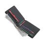customized bi-fold pu carbon fiber leather ID window purse men leather wallet pocket slim wallet for men