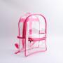 Keymay New Design Wholesale 8 colors Custom Logo Zipper Waterproof Transparent PVC Clear Backpack Girls School Backpack Bag