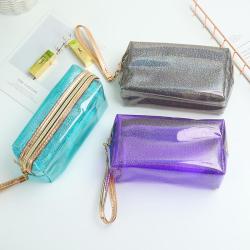 Laser PVC Travel Toiletry Women's Cosmetic Bag Factory Custom Multifunctional waterproof large capacity travel storage bag