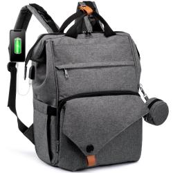 Custom Dry-Wet Separated Baby Nappy Changing Bag Waterproof Travel Back Pack with USB Charging Port Stroller Diaper Bag Backpack