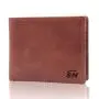 Wallet custom natural leather wallet ID flap pocket rfid minimalist high-end oil-waxed genuine leather men's wallet