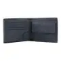 Eco vegan leather trifold wallet slim rfid men's wallet in horizontal with coin compartment and 2 mesh id pocket