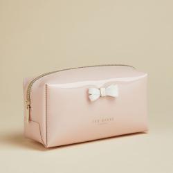 Custom Travel Accessory Toiletry Cosmetic Bag Perfect Gift Bag Leak Resistant PVC Rubber Shiny Bow Cosmetic Bags for Women