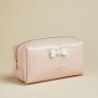 Custom Travel Accessory Toiletry Cosmetic Bag Perfect Gift Bag Leak Resistant PVC Rubber Shiny Bow Cosmetic Bags for Women