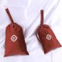Recyclable Custom Logo Printed Brown Velvet Drawstring Clothes Shoe Dust Bag Packing Pouch Soft Luxury Velvet Shopping Gift Bag