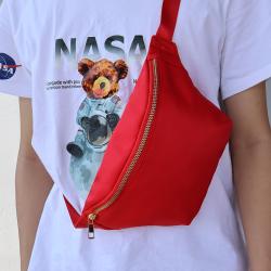 Keymay Stock Christmas Red Gift Large Waist Pouch Outdoor Sports Travel Fanny Pack Crossbody Waterproof Nylon Women's Belt Bag