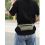 HR023 Newest Fashion Travel Waist Bag Buckle Woven Canvas Zipper Crossbody Bag Outdoor Climbing Waterproof Headset Storage Bag