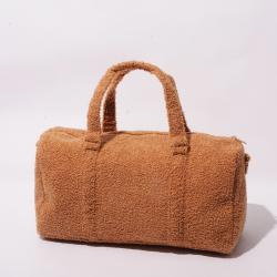Stock 5pcs Cute Bear Fluffy Bag Winter Fleece Tote Bag, Large Capacity Cosmetic Bag Luggage Packing Organizers Travel Set