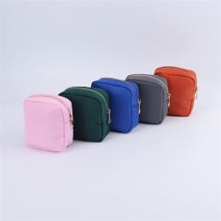Keymay 27 Color Stock Nylon Pouch Custom Women Cute Cosmetic Bag Mini Small Makeup Bag Portable Travel Toiletry Bag