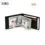 HF070 CUIKCA Men Wallet Purse PU Leather RFID Blocking Simple Wallet Stainless Steel Clip Money Clip ID Bank Credit Card Holders