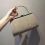ZR063 New Shiny Pleated Large-capacity Handbag Princess Bag Oblique Cross Dinner Dress Bag KTV Handbag