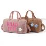 Keymay Winter Multi-color Large Capacity Handbag Teddy Sherpa Travel Bag Duffle Bags Weekend Travel Duffel Bag for Women