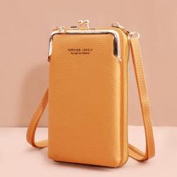 Factory Direct Fashion Ladies Mobile Phone Bag Litchi Solid Color Diagonal Shoulder Wallet Single Strap phone bag for women