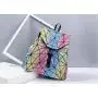 Lovevook Boutiques droppshiping ladies and girls big stock handbags shoulder bags PU geometric rainbow backpack school bags