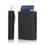 Premium Slim Minimalist Credit Card Holder Automatic Pop Up Wallet  Leather Aluminium Card Holder RFID Blocking Wallet