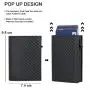 Premium Slim Minimalist Credit Card Holder Automatic Pop Up Wallet  Leather Aluminium Card Holder RFID Blocking Wallet