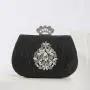 Women Party Evening Bag Pleated Shoulder Bag with Diamond Retro Dinner Handbag