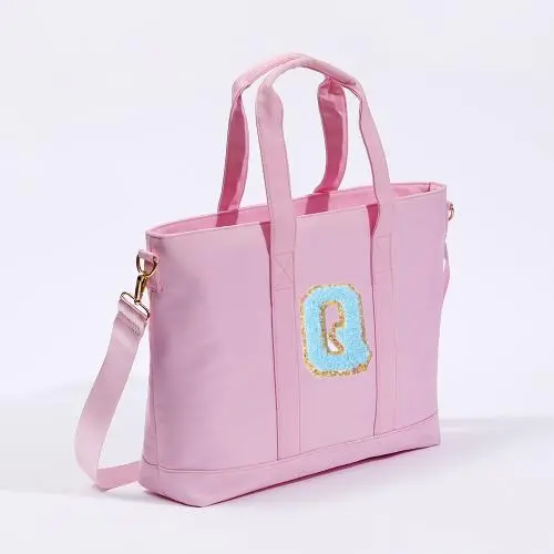 RTS New Products Bright Waterproof  Nylon Women Pink Tote Bag Fashion Ladies Hand Bags Luxury Reusable Shopping Bag