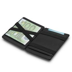 Custom men rfid blocking pu leather magic wallet front pocket magic wallet with zipper coin pocket