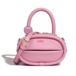2024 Custom Round Barrel Handbag Luxury Bead Design Handbags For Women With Logo
