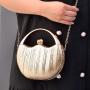 Factory direct half round party bags wedding shiny glitter gold clutch evening bags