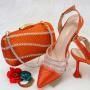 New Arrival Nigerian Party Shoes And Bags Set High Heels Ladies Gold Blue Shoes Wedding Party Luxury