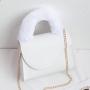 2024 Fashionable Plush Single-Strap Women's Shoulder Bag Portable Clear Sweet Ladiesh Messenger Bag Chain Foreign Trade