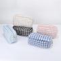 24 Hour Delivery Large Capacity Portable Soft Tweed Travel Cosmetic Makeup Standup Pouch Checked Organizer Toiletry Bag