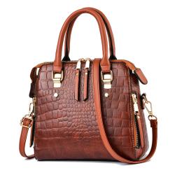Stone Pattern PU Leather Handbag 2024 New High Capacity Casual Shoulder Bag Luxury Customs Tote Bag