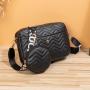 2024 New Korean Edition Women's Bag V-Pattern Embroidered Single Shoulder Crossbody Fashionable Lady Mother Bag One Piece