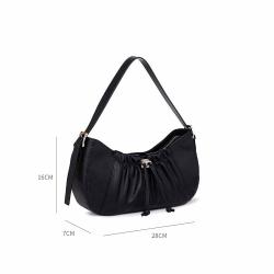 High Quality PU Leather Ladies Women Handbags Custom Logo Bags Fashion Pleated Underarm Bags For Women