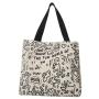 HR649 Women Canvas Cloth Tote Shopping Bag Fashion Ladies Casual Shoulder Bags Cute Graffiti Simple Versatile Women's Bag