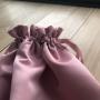 Thick Rose Pink Satin Drawstring Pouch Matt Satin Gift Packaging Pouch