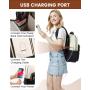 LOVEVOOK 15.6 17 Inch Business Work Laptop Bags Purse with USB Port Waterproof Business College Travel Backpacks for Woman