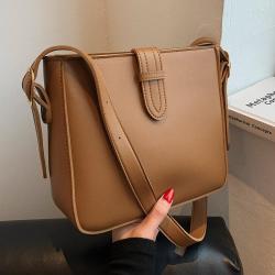2024 Popular Crossbody Bags Women Handbags Ladies Luxury Shoulder Bucket Bag Solid Color Pu Leather Designer Bag Wholesale Open