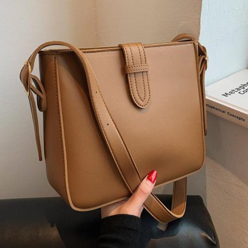 2024 Popular Crossbody Bags Women Handbags Ladies Luxury Shoulder Bucket Bag Solid Color Pu Leather Designer Bag Wholesale Open