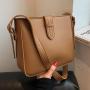 2024 Popular Crossbody Bags Women Handbags Ladies Luxury Shoulder Bucket Bag Solid Color Pu Leather Designer Bag Wholesale Open
