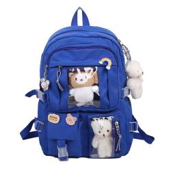 SC026 New Trendy Korean Large Capacity Zippers Backpack Polyester Girls High School Bags Wholesale Waterproof Travel Backpack