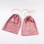 Custom Gold Logo Printed Pink Soft Velvet Drawstring Hair Wig Packaging Bag Luxury Velvet Pouch For Hair Extensions