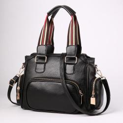 2024 Retro women's bag new large capacity Boston bags casual handbag soft PU leather bag for women