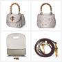 Custom Luxury Exotic Small Genuine Snakeskin Snake Skin Leather Women Bamboo Handle Shoulder Crossbody Bags Purses Handbags
